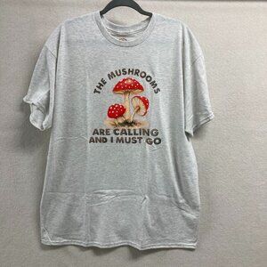 Hippie Vibe Mushroom T Shirt Grey New Size XL